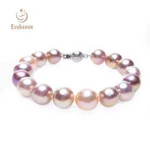 10.5-11.5mm Metal Color Round Baroque Edison Pearl Bracelet