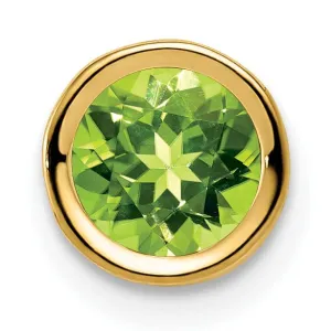 14k Yellow Gold Peridot Bezel Pendant