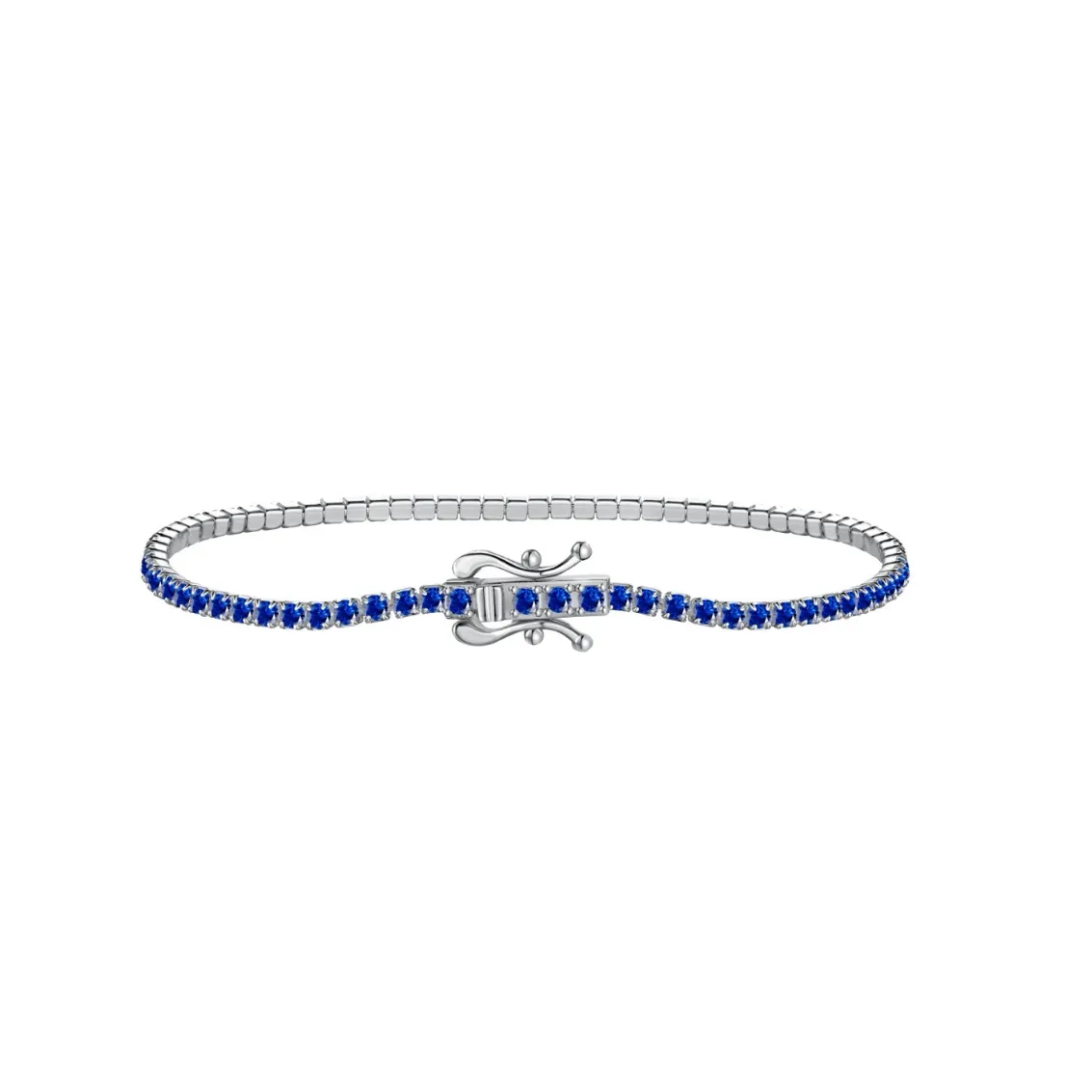 2mm Sapphire Blue CZ Tennis Bracelet