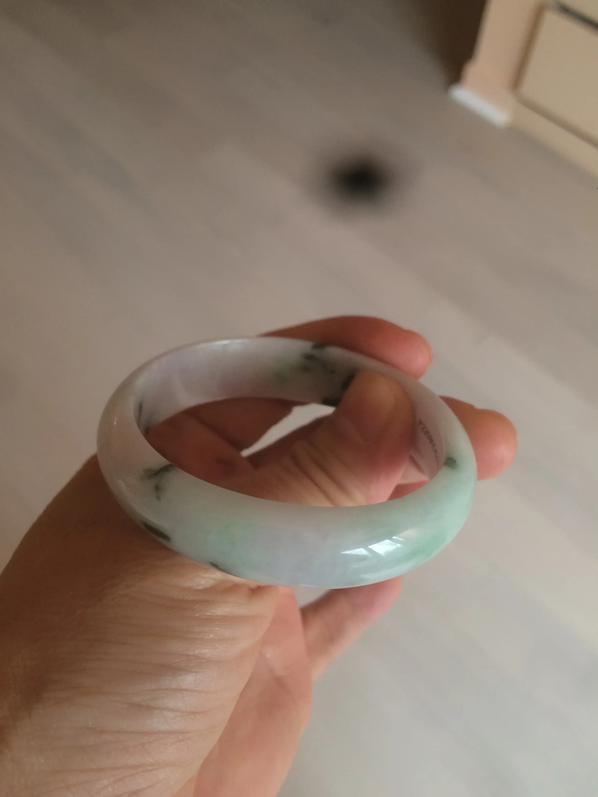 47mm certified Type A 100% Natural green purple Jadeite Jade bangle AR59-4233