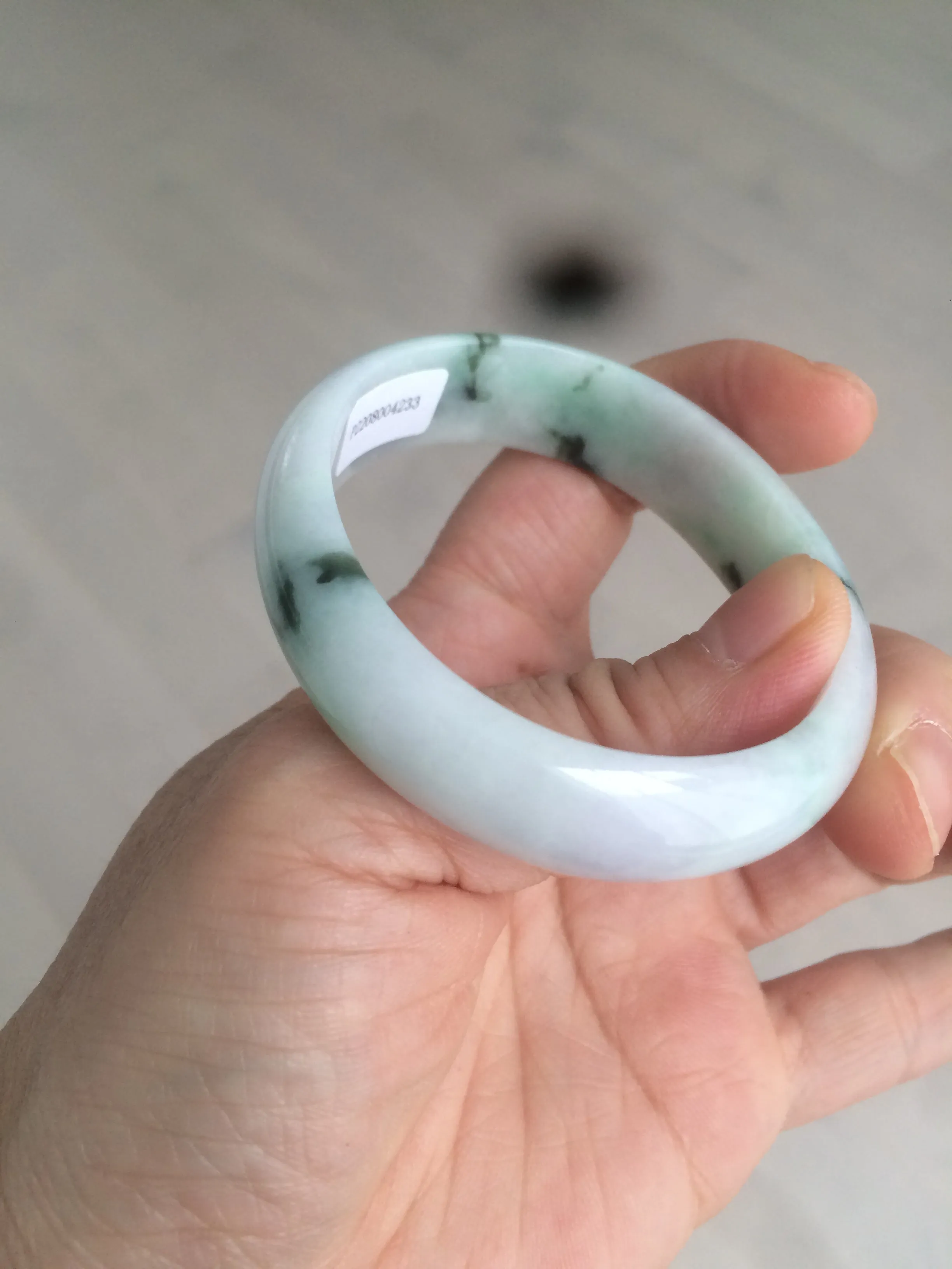 47mm certified Type A 100% Natural green purple Jadeite Jade bangle AR59-4233
