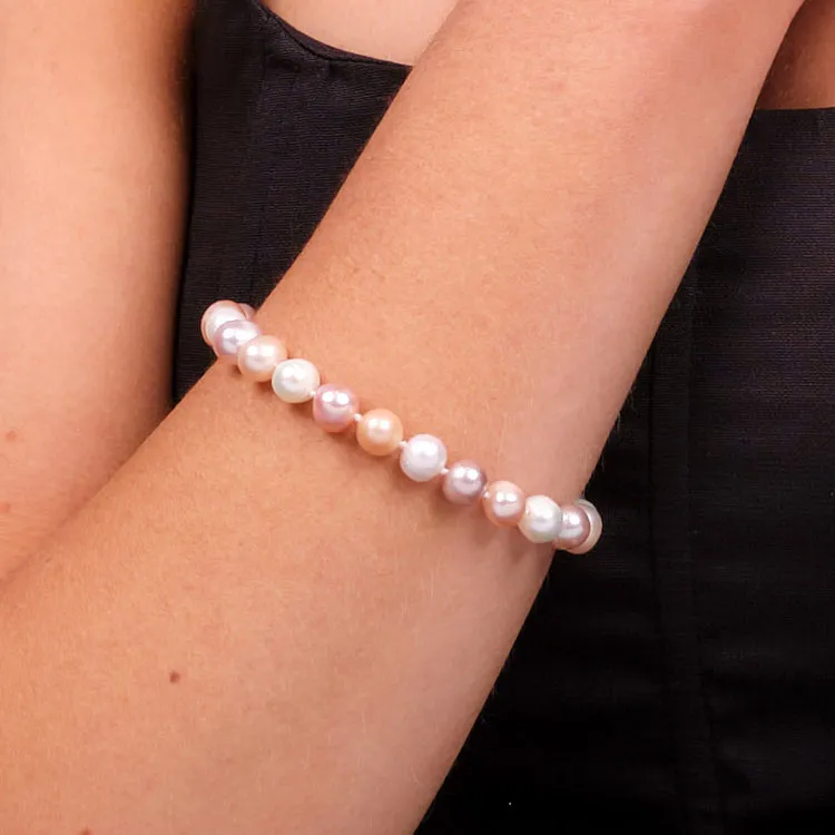 8-9mm Multicolour Freshwater Pearl Bracelet with Magnetic Clasp