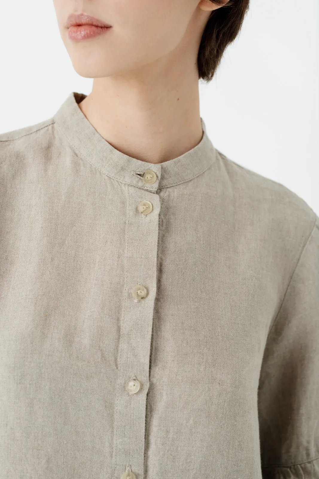 Amber Shirt, Long Sleeve, Natural Linen