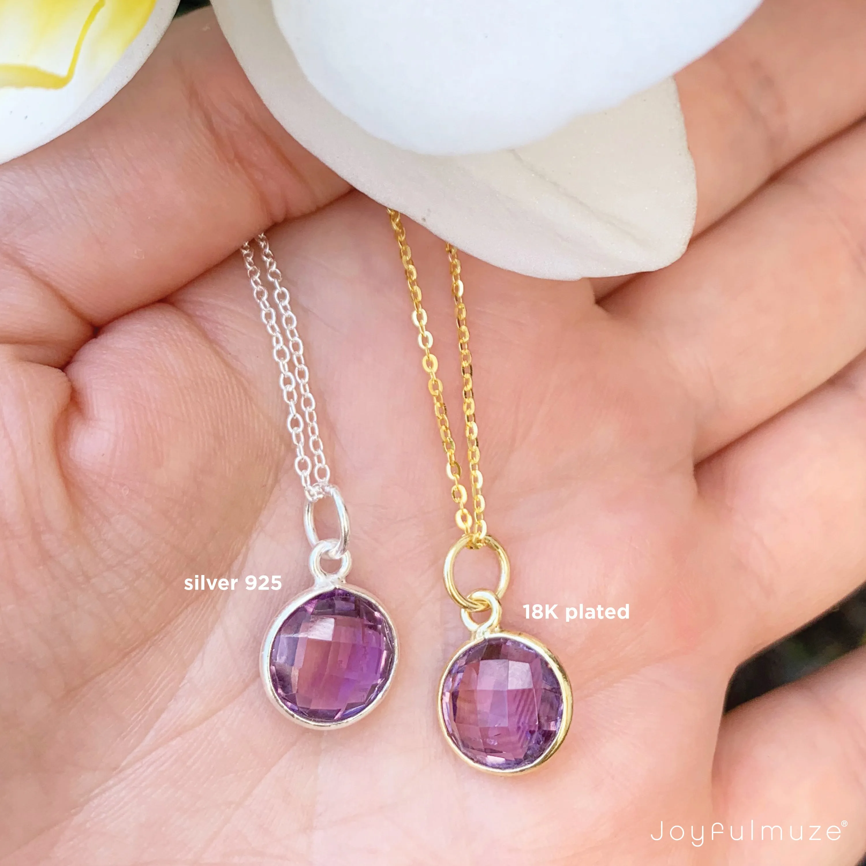 Amethyst Dainty Necklace in Gold