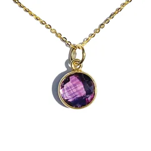 Amethyst Dainty Necklace in Gold