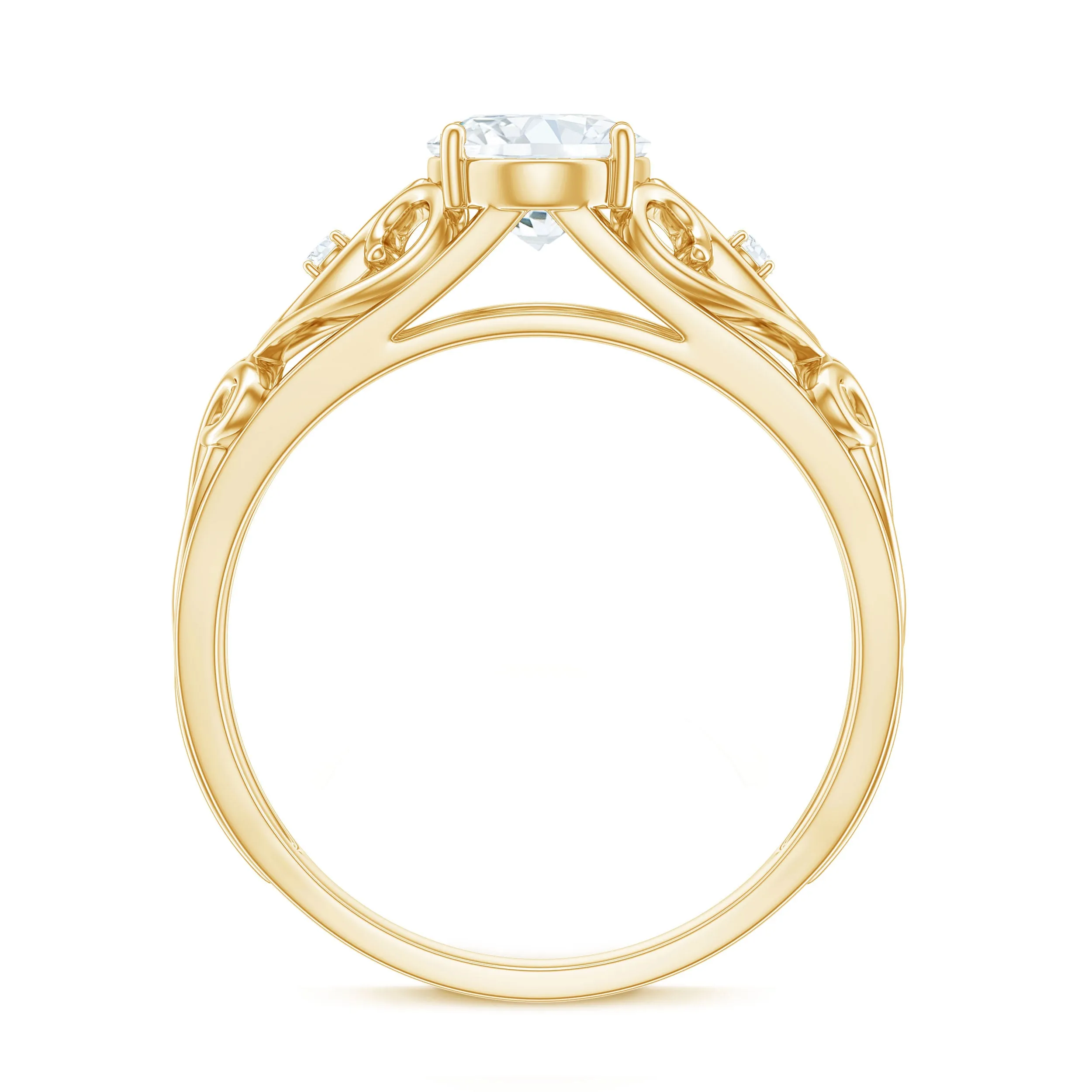 Antique Style Lab Grown Diamond Solitaire Engagement Ring