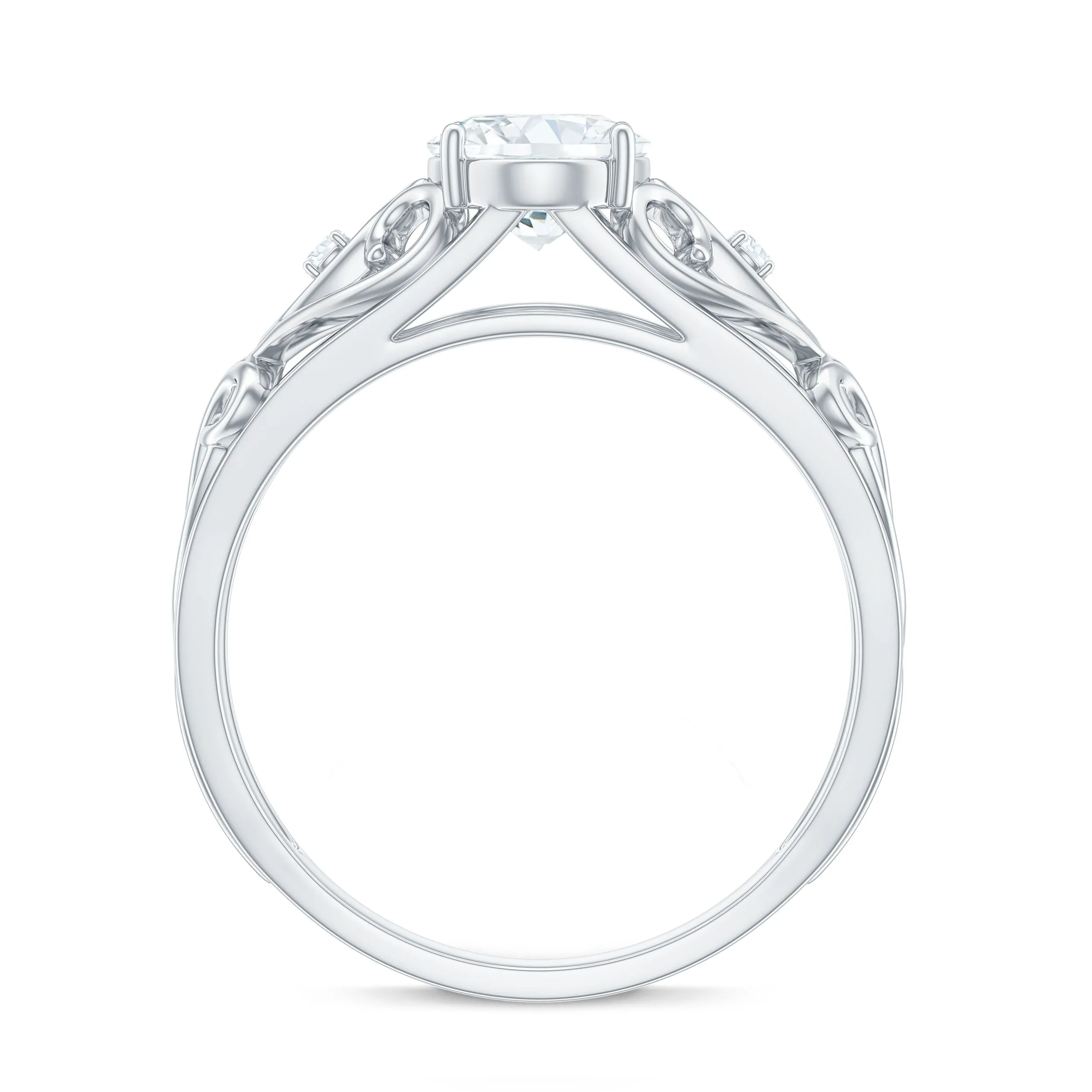 Antique Style Lab Grown Diamond Solitaire Engagement Ring
