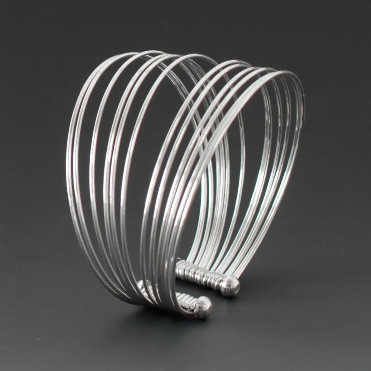 Artemis - Multi-Wire Cuff Silver Bracelet