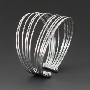 Artemis - Multi-Wire Cuff Silver Bracelet