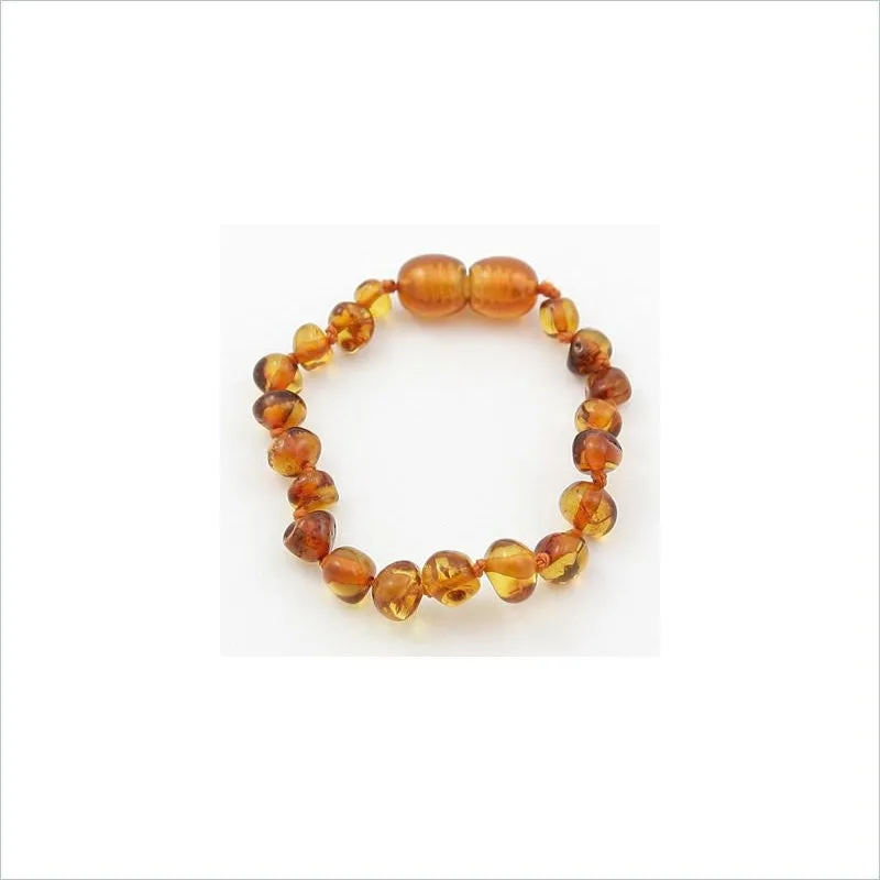 Baltic Amber TeethingÃ‚Â Anklet in Cognac