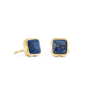 Birthstone September Earrings Lapis Lazuli Gold