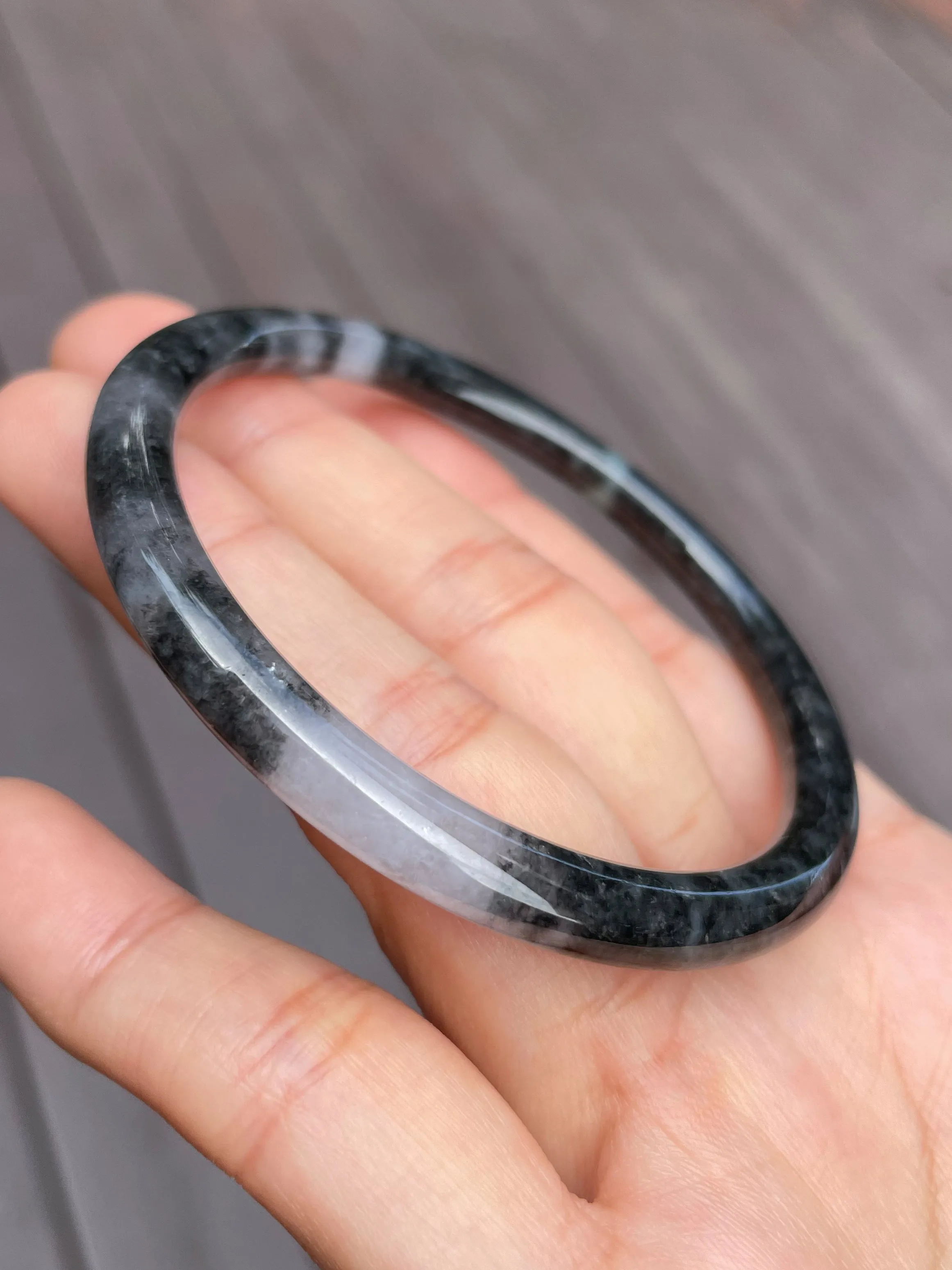 Black Jade Bangle | 58mm (NJBA049)