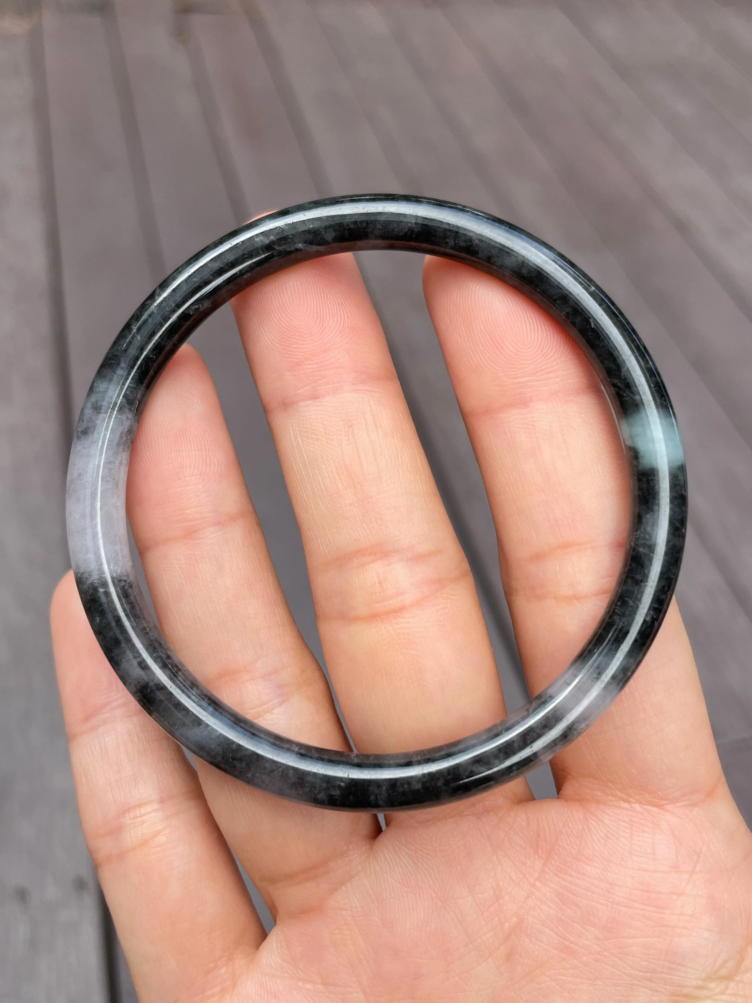 Black Jade Bangle | 58mm (NJBA049)