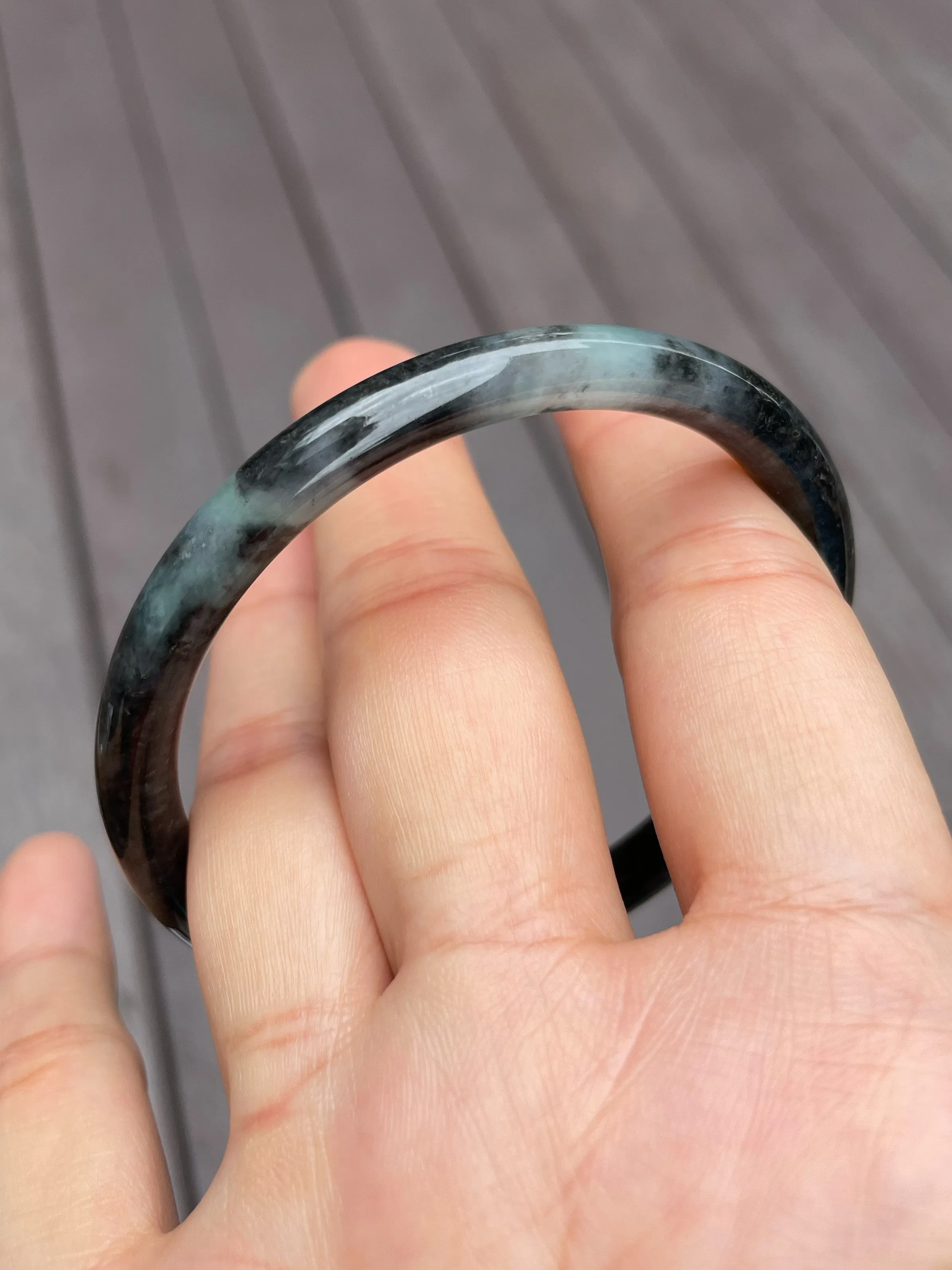 Black Jade Bangle | 58mm (NJBA074)
