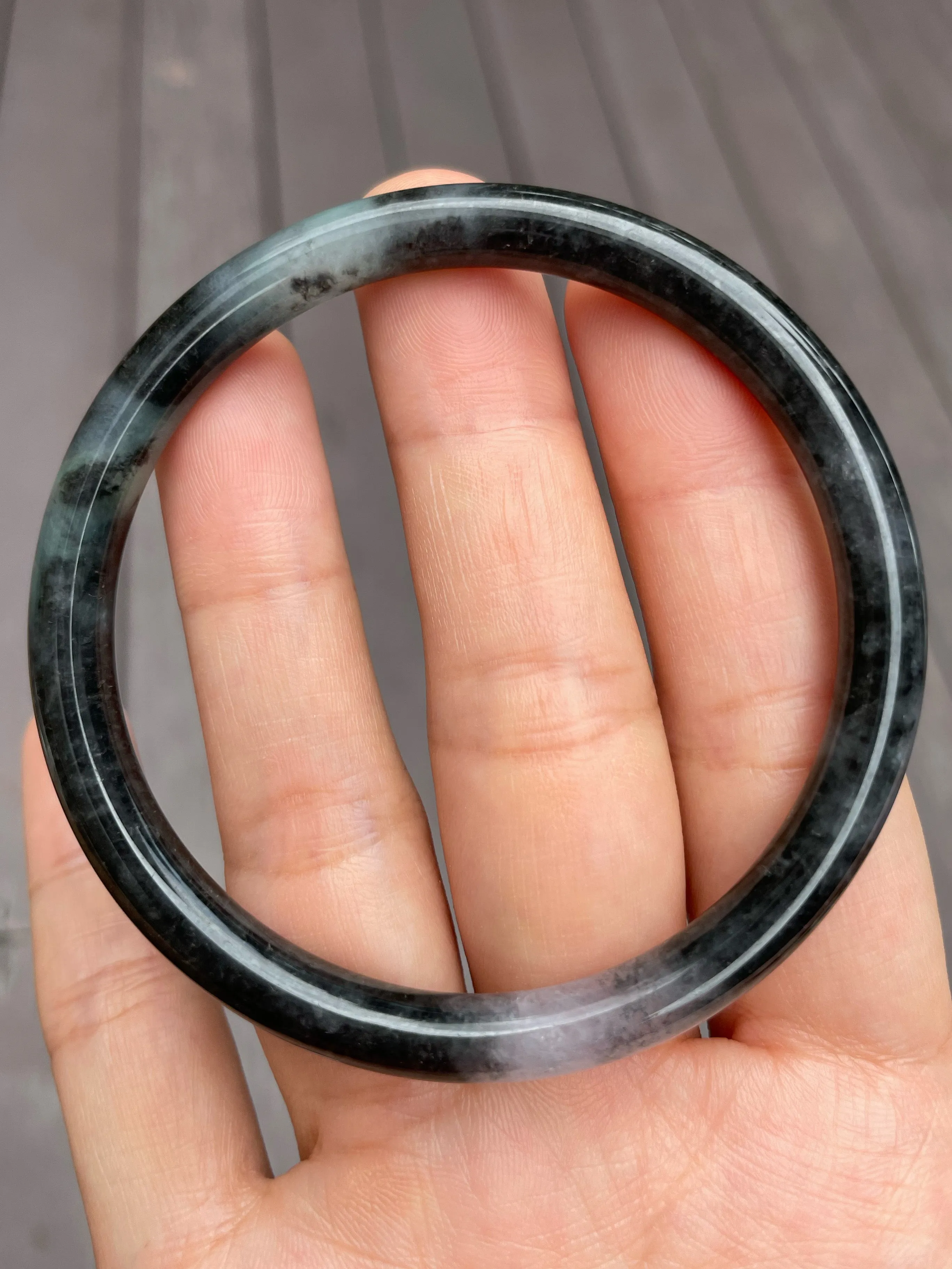 Black Jade Bangle | 58mm (NJBA074)