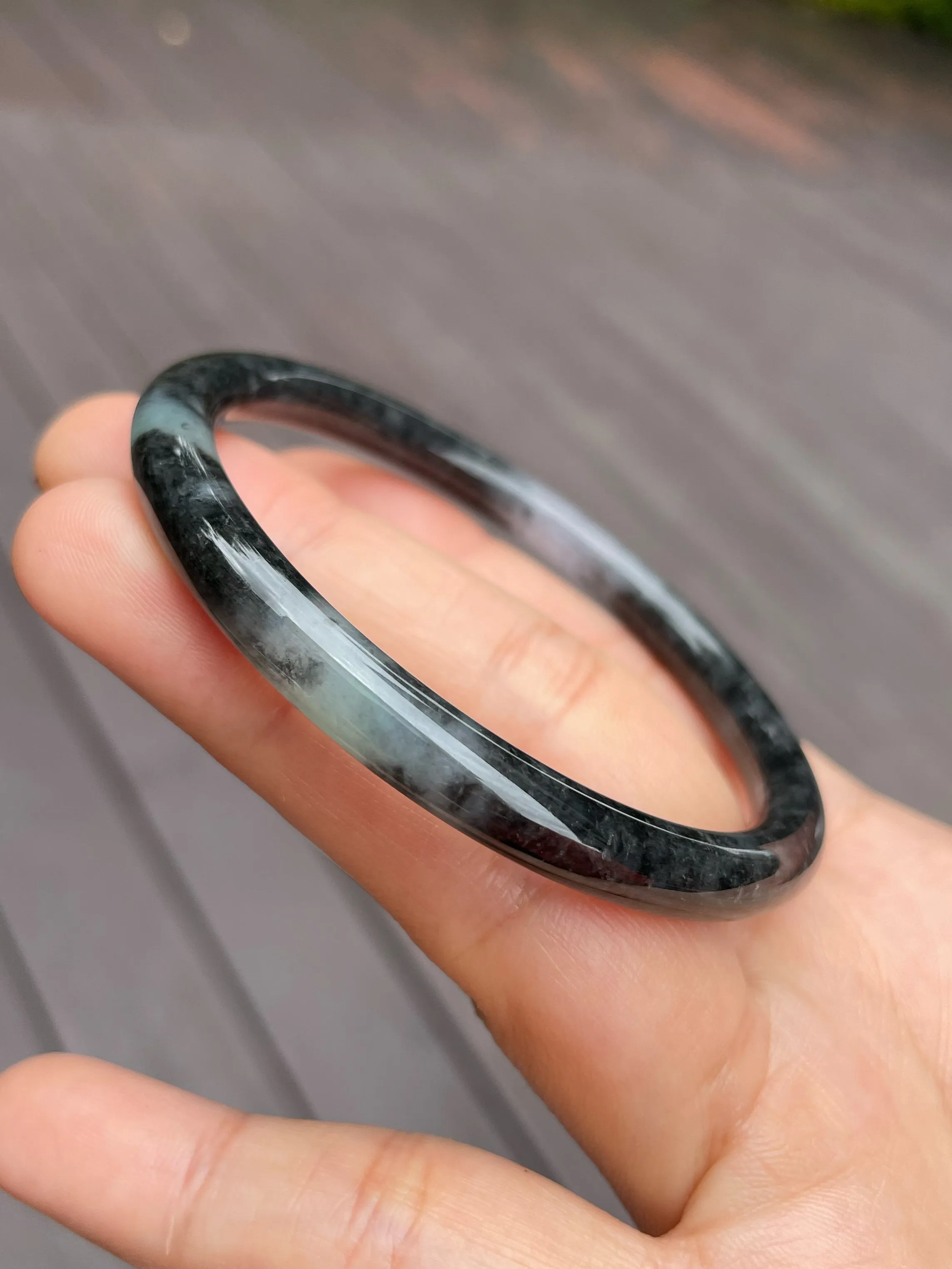 Black Jade Bangle | 58mm (NJBA074)