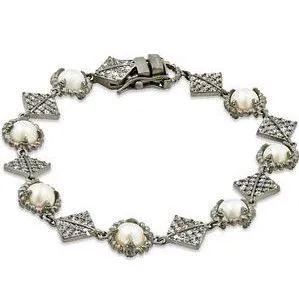 Black Rhodium Pearl Bracelet