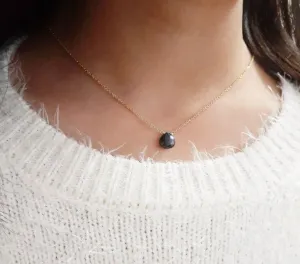 Blue Sapphire Heart Briolette Necklace