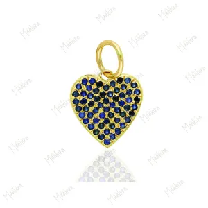 Blue Sapphire Heart Charm 11x11.50mm
