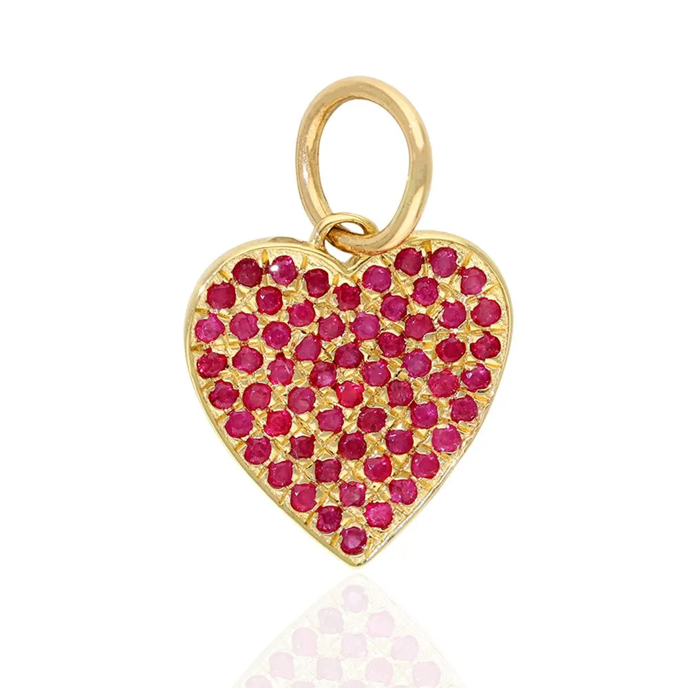 Blue Sapphire Heart Charm 11x11.50mm