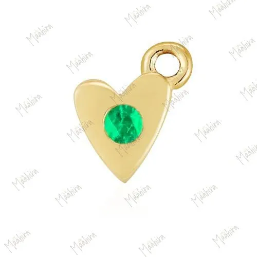 Blue Sapphire Heart Charm 6x4.25mm