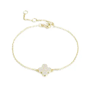 CARMEN CRYSTAL CLOVER GOLD BRACELET