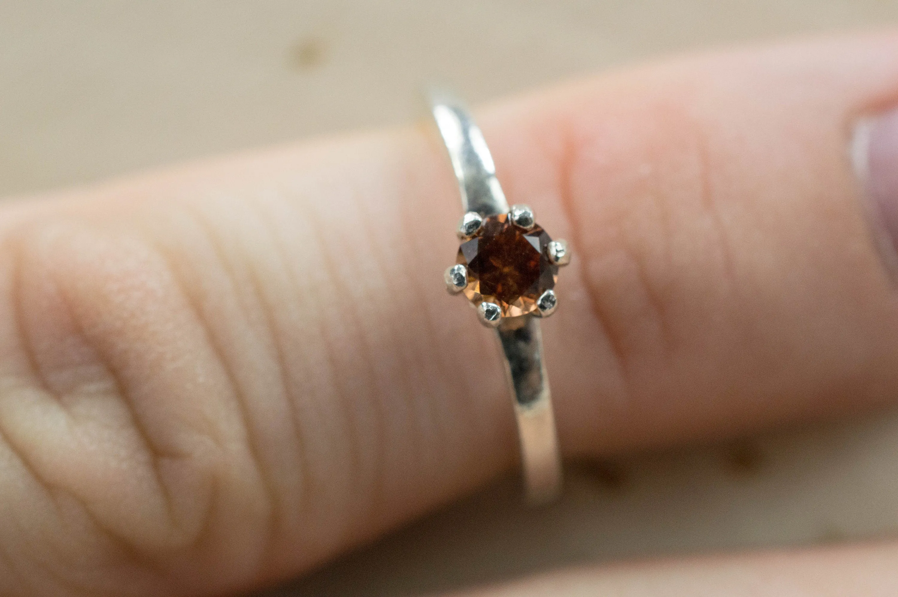 Cinnamon Garnet Ring; Genuine Untreated Tanzania Garnet