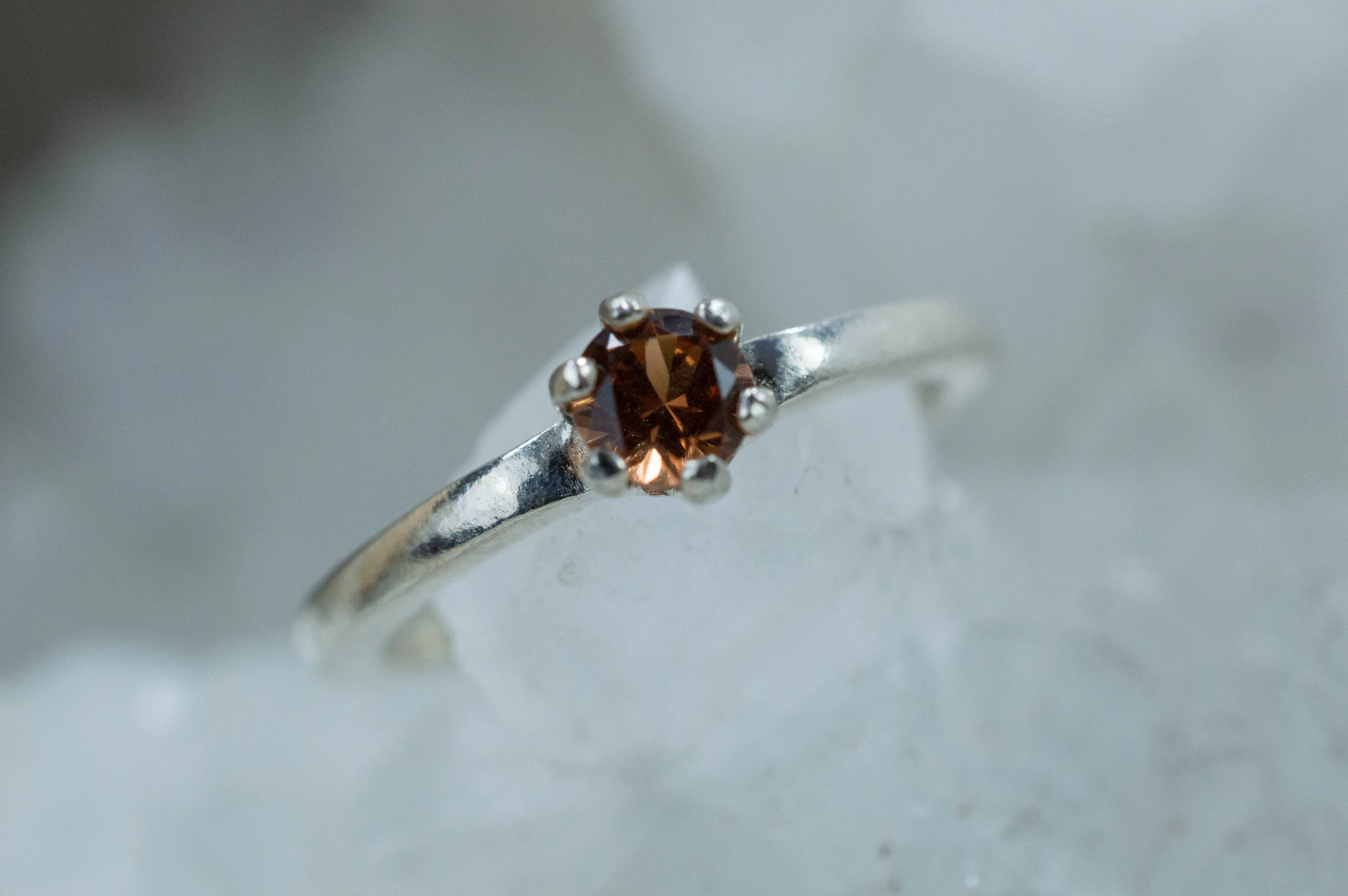 Cinnamon Garnet Ring; Genuine Untreated Tanzania Garnet