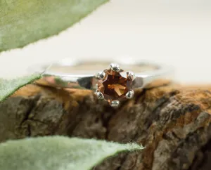 Cinnamon Garnet Ring; Genuine Untreated Tanzania Garnet