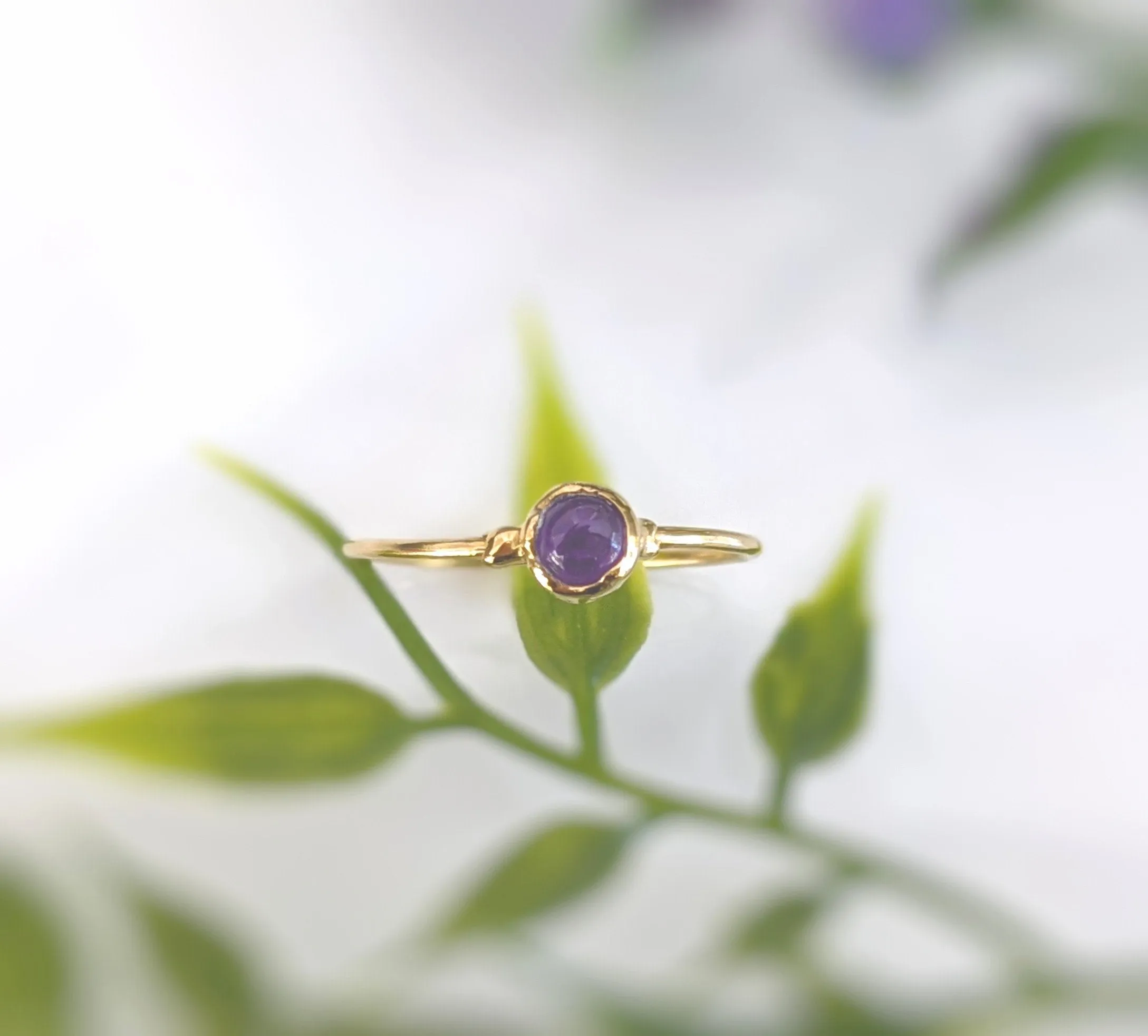 Dainty Amethyst stacking ring
