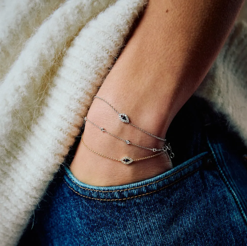 Diamond & Blue Sapphire Evil Eye Bracelet
