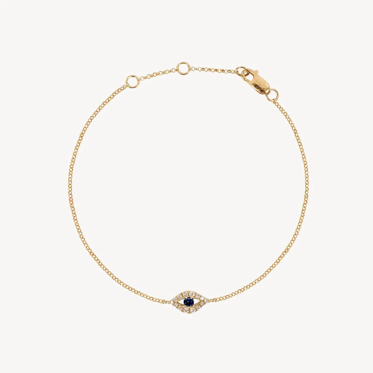 Diamond & Blue Sapphire Evil Eye Bracelet