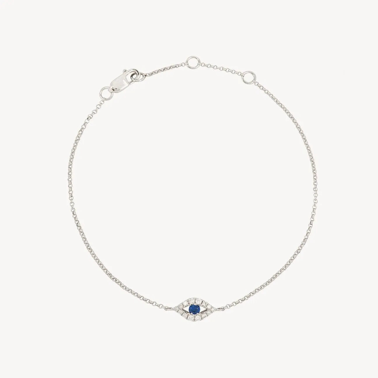 Diamond & Blue Sapphire Evil Eye Bracelet