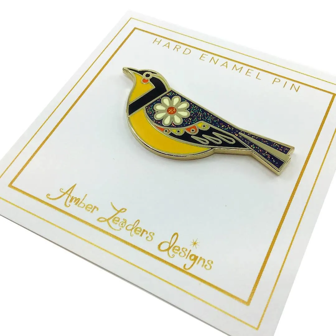 Enamel Pin - Varied Thrush by Amber Leaders Designs