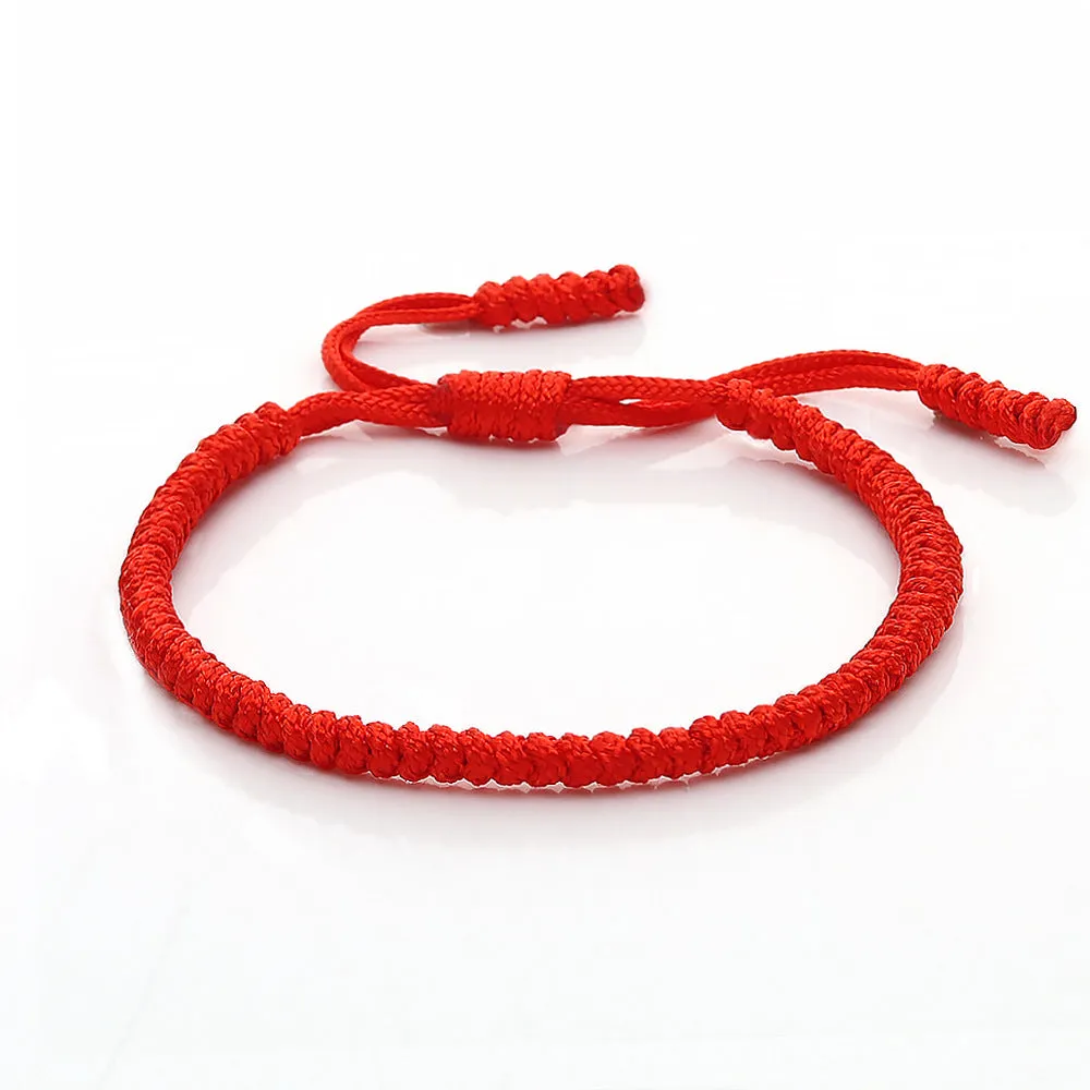 Ethnic Style,  Hand-woven Red Knots Rope Bracelet