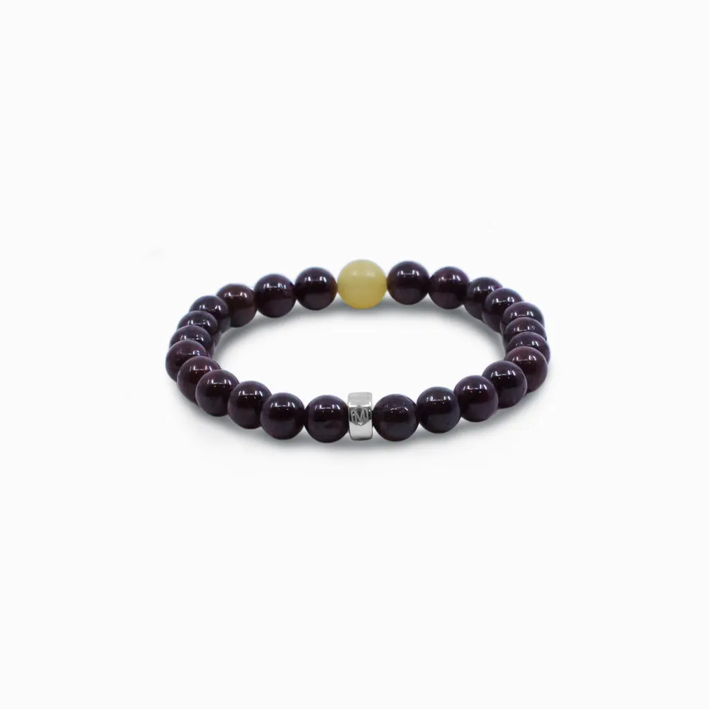 Garnet & Calcite Beaded Bracelet