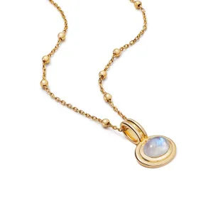 Gemstone Pendant Necklace 18ct Gold Plate