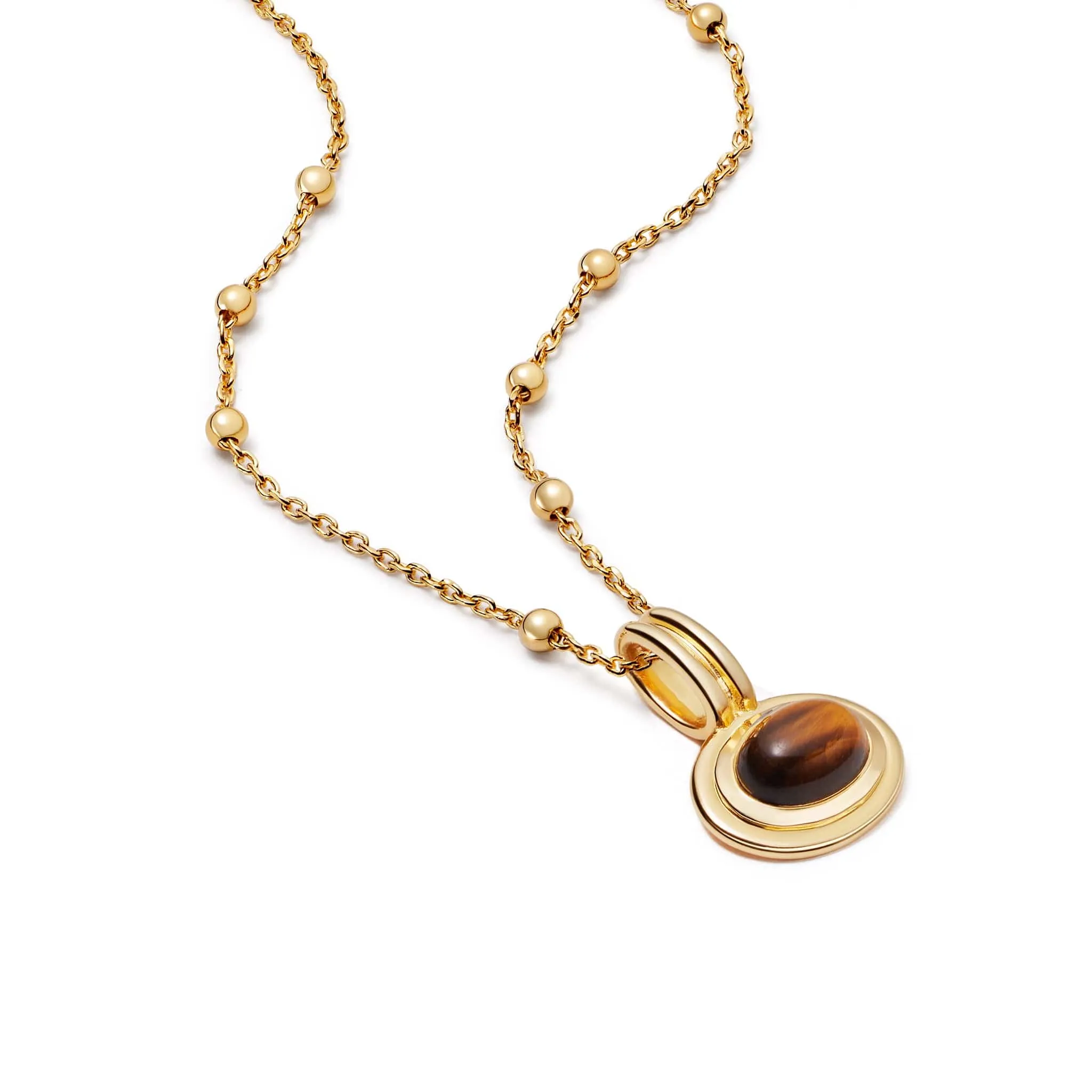 Gemstone Pendant Necklace 18ct Gold Plate
