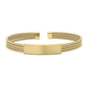 Gold Vermeil Sterling Silver 4 Cable ID Cuff Bracelet
