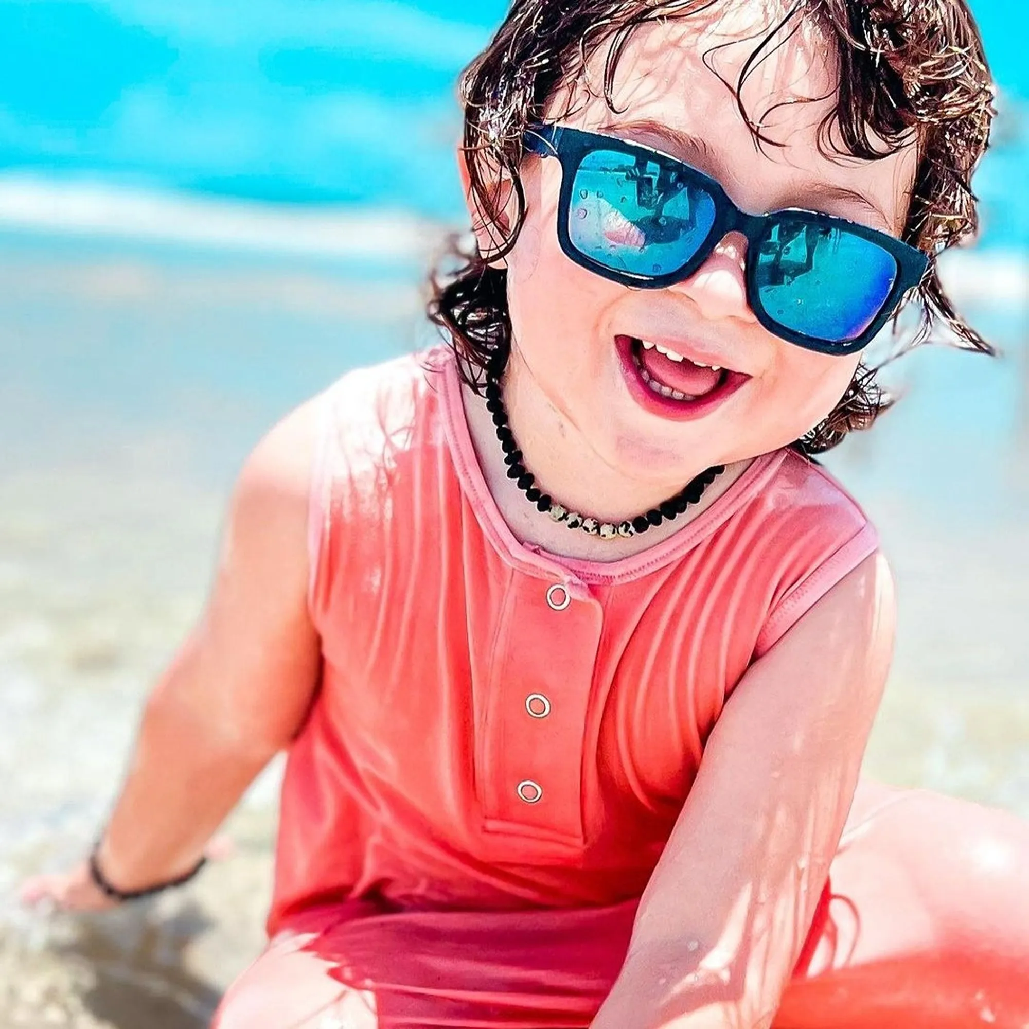 Kids | Dalmatian Jasper   Raw Cherry Amber Necklace