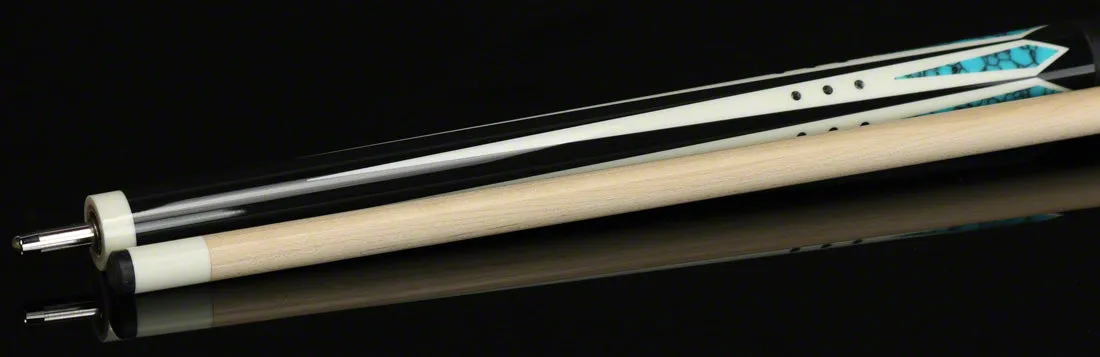 Lucasi Hybrid Midnight Black and Blue Recon Pool Cue with Embossed Elephant Wrap  - LHC98