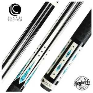 Lucasi Hybrid Midnight Black and Blue Recon Pool Cue with Embossed Elephant Wrap  - LHC98