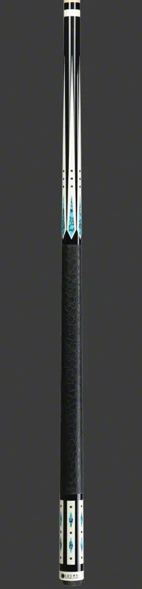 Lucasi Hybrid Midnight Black and Blue Recon Pool Cue with Embossed Elephant Wrap  - LHC98