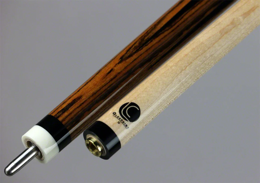 Lucasi  Zero Flexpoint Bocote with Silver Crush Inlays and Black Embossed Snake Wrap Pool Cue - LZC26