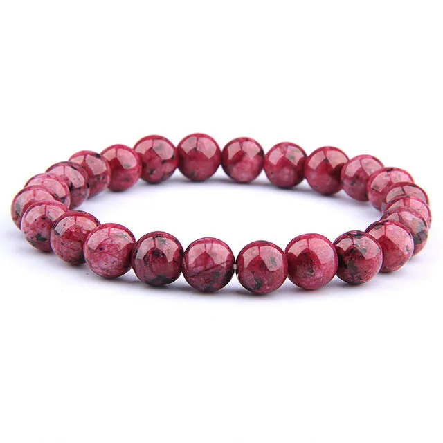 Men's Gorgeous Semi-precious Stones Women's Jewelry Beaded Bracelet