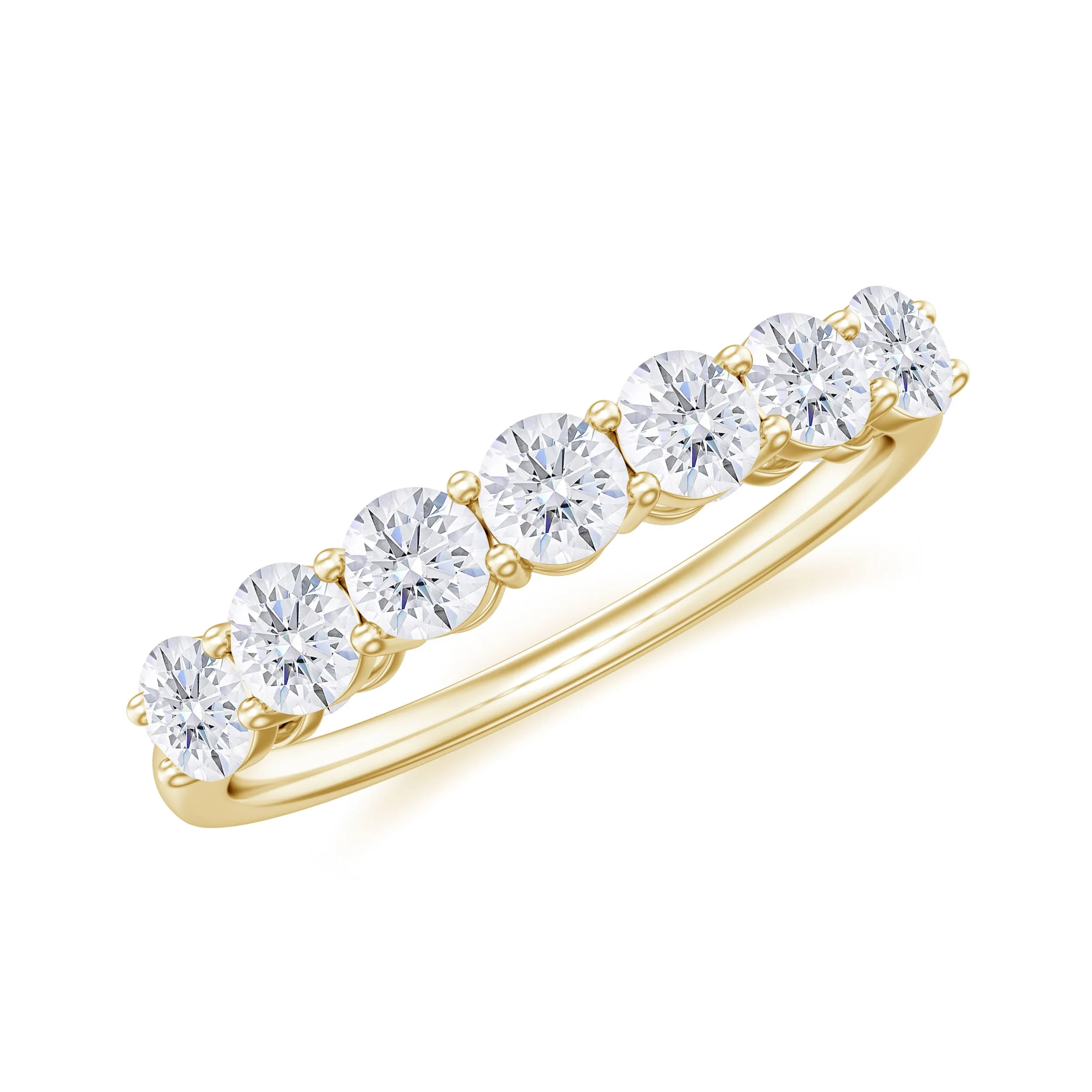 Minimal Round Diamond Seven Stone Half Eternity Ring