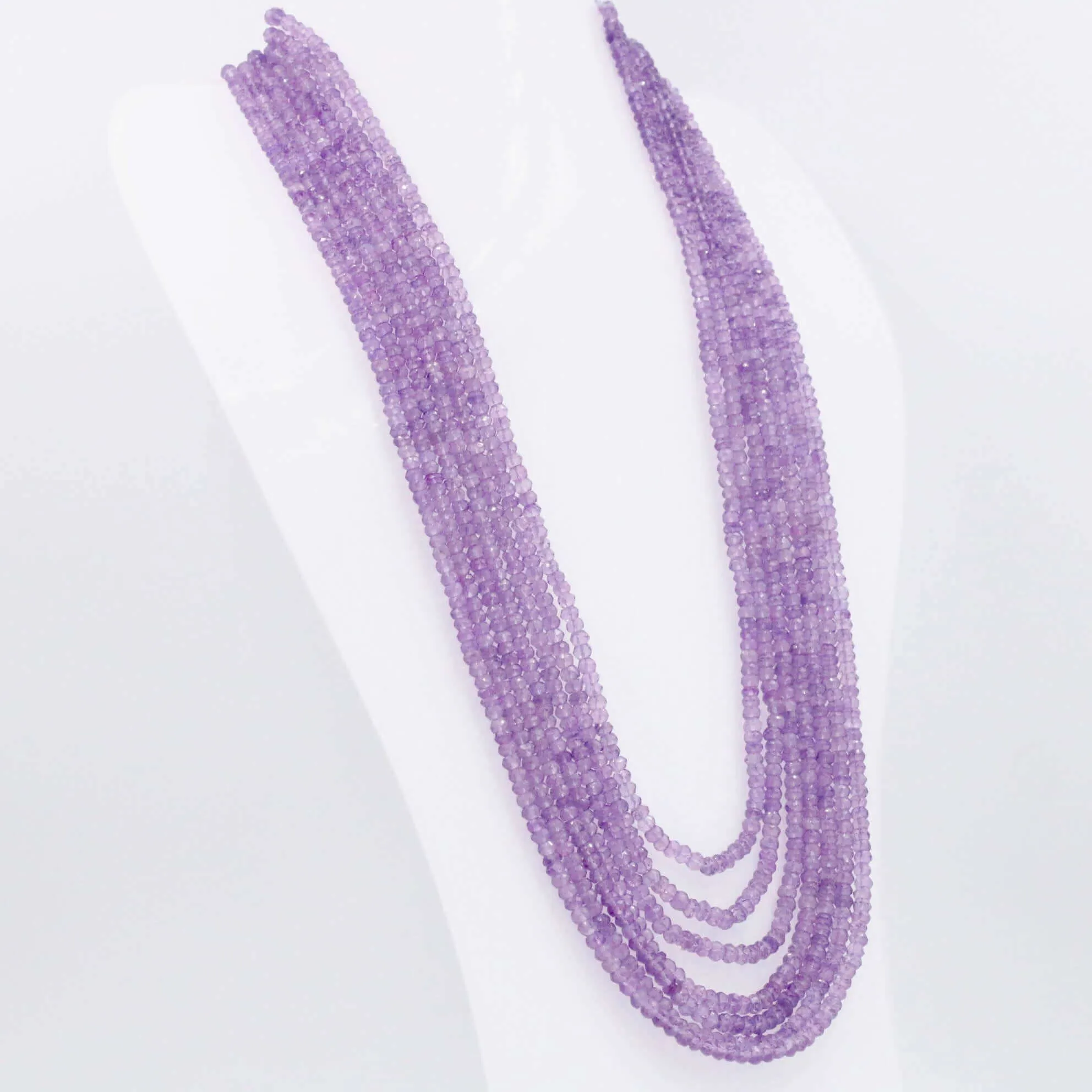 Natural Amethyst Necklace Beaded Amethyst Necklace Gemstone Necklace Quartz Sarafa Indian Necklace Long Necklace Layered Necklace SKU 6143243