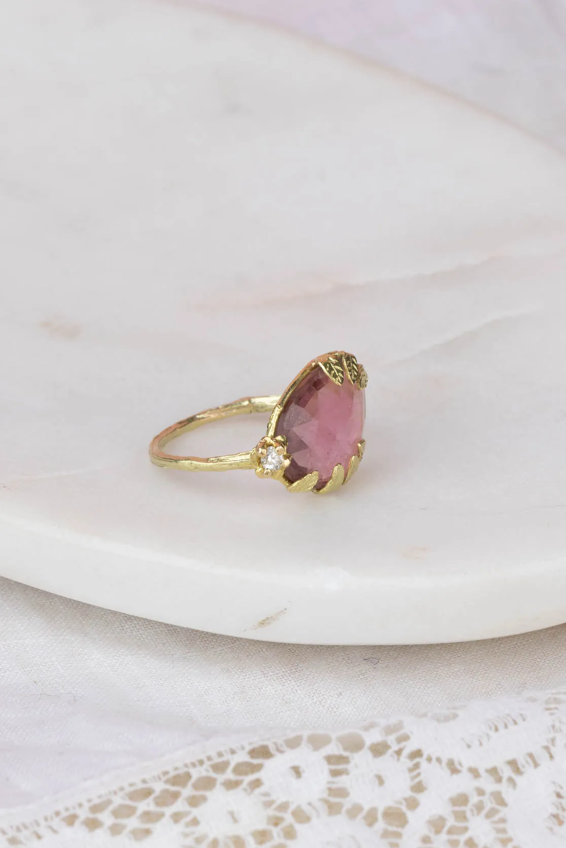 One-of-a-kind 18ct Gold, Pink Tourmaline And Diamond Ring