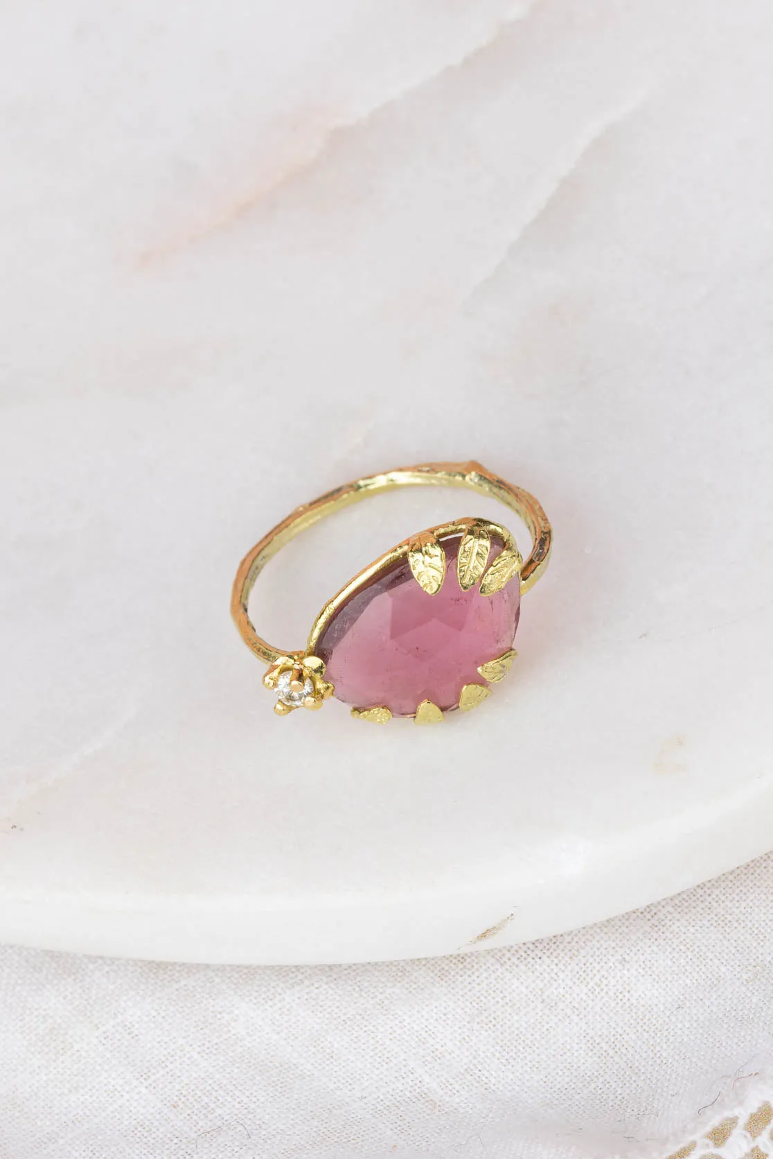 One-of-a-kind 18ct Gold, Pink Tourmaline And Diamond Ring