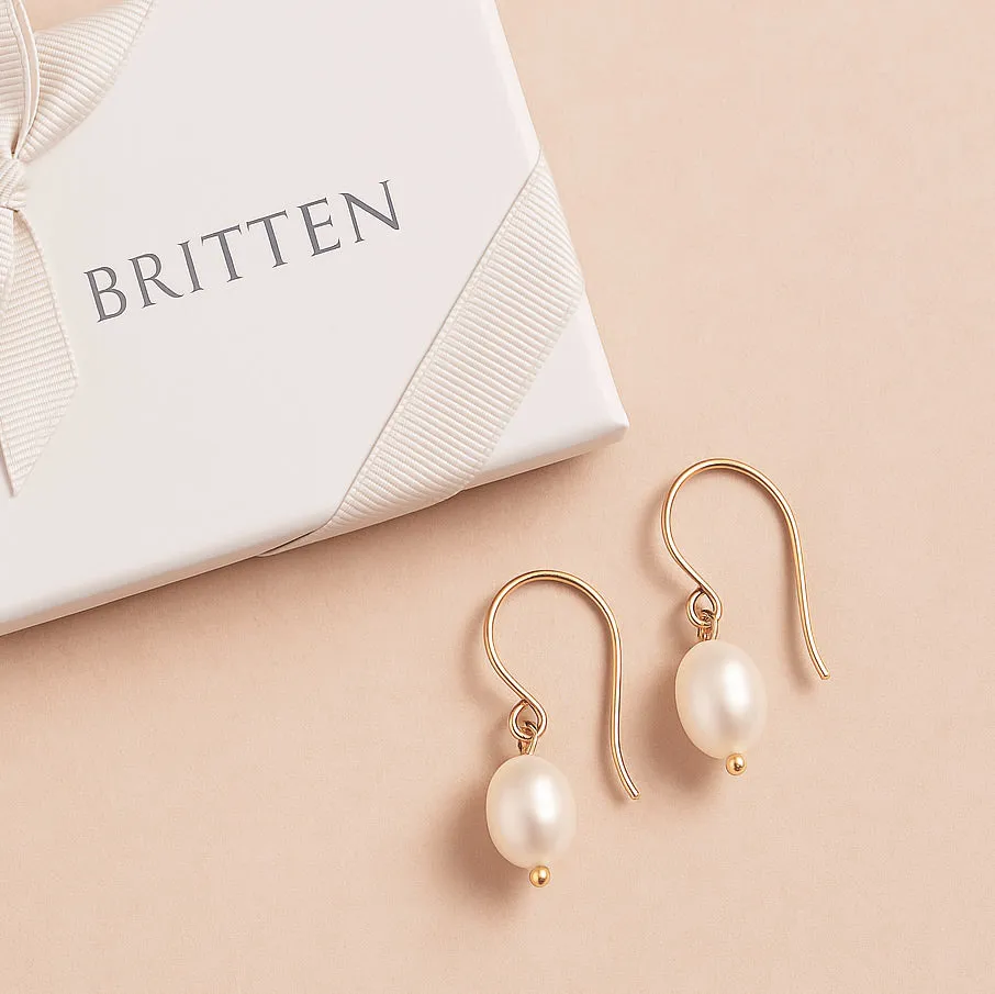 Pearl Drop Bridal Earrings- Elise